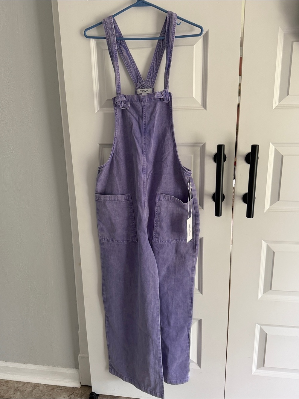 Lilac blue Denim Overalls Jeans - Women's Relaxed Fit medium